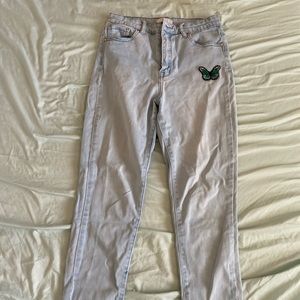 light blue skinny jeans